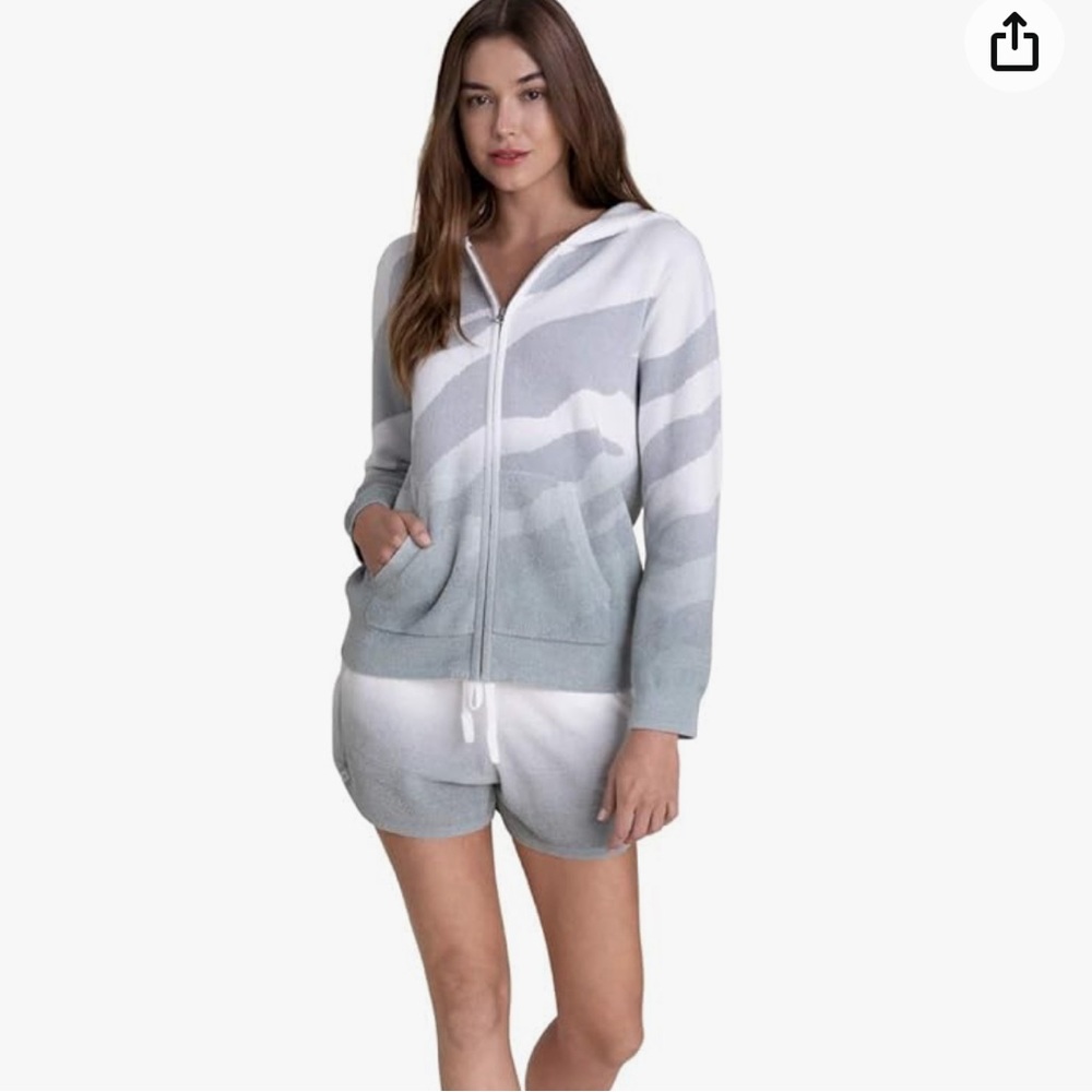 NWT Barefoot Dreams Ocean Reef Ombre Zip-Up Hoodie